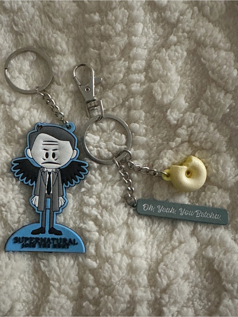 Supernatural Castiel and Donna Key Chains
